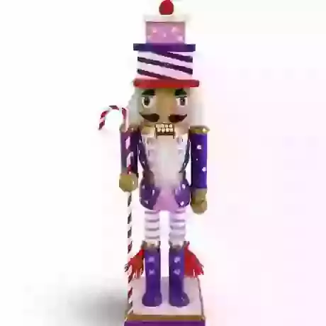 Candy Cane Nutcracker Purple Pink